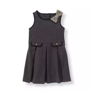 Janie and Jack| Girls Kids Pleated Ponte Dress Charcoal Grey- Size 4
